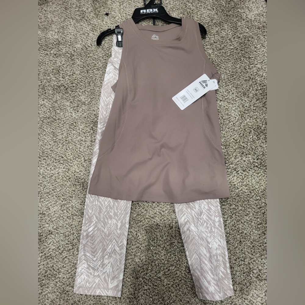 NWT RBX Active Wear Mocha Tank and Leggings **Size XS***